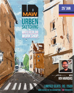 Instagram post of the workshop done in collaboration with Madras Art Weekend (MAW) during January 2025 in Chennai Gopalapuram.