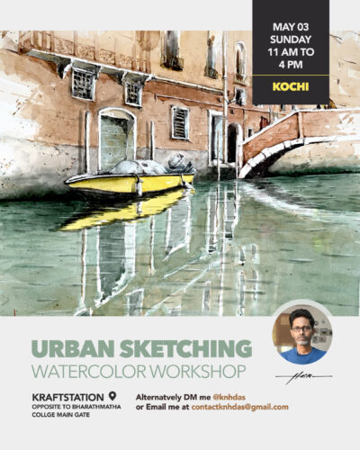 knhdas watercolor workshop in Kochi