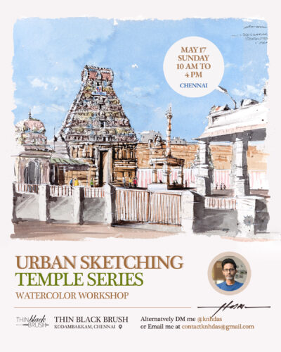 Urban Sketching - Watercolor workshop - Temple series -